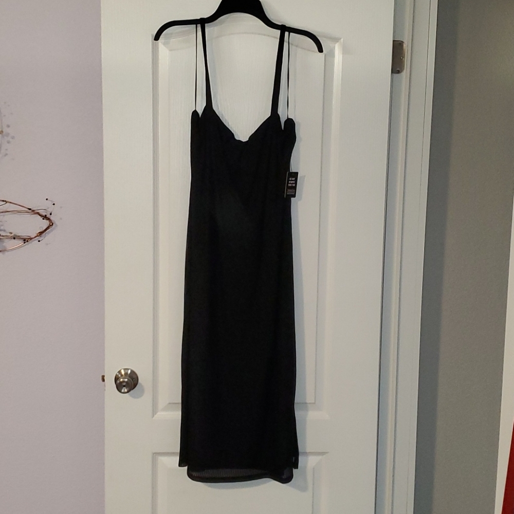 Express ribbed dress with side slit